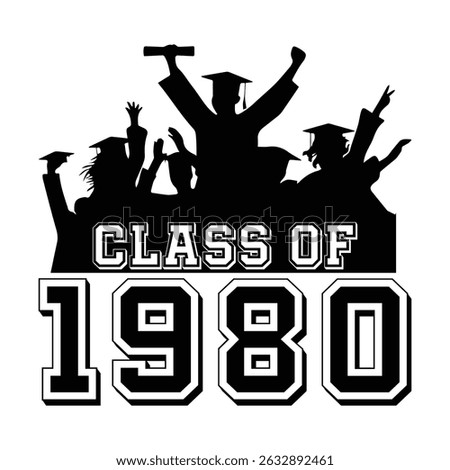 Class Of 1980 t shirt Design Vector, Vintage Class