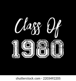 Class of 1980 vintage style shirt design Vector