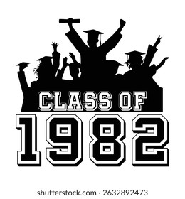Class Of 1982 t shirt Design Vector, Vintage Class