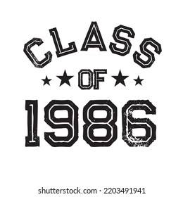 Class Of 1986 t shirt Design Vector, Vintage Class