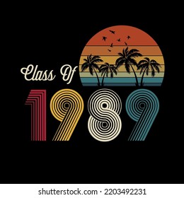 Class of 1989 vintage style shirt design Vector