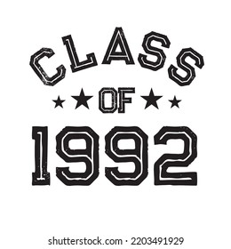 Class Of 1992 t shirt Design Vector, Vintage Class