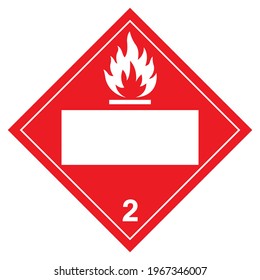 Class 2 Blank Flammable Gas Symbol Sign ,Vector Illustration, Isolate On White Background Label .EPS10