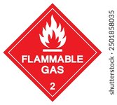 Class 2 Flammable Gas Symbol Sign ,Vector Illustration, Isolate On White Background Label .EPS10 