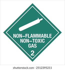 Class 2 Hazardous HAZMAT Material Label IATA Transportation Non Flammable Non Toxic Gas