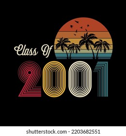 Class of 2001 vintage style shirt design Vector