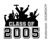 Class Of 2005 t shirt Design Vector, Vintage Class