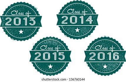 Class of 2013, 2014, 2015 and 2016 School Graduation Stamps