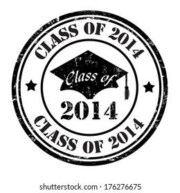 Class of 2014 grunge rubber stamp on white, vector illustration