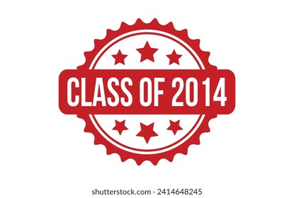 Class of 2014 rubber grunge stamp seal vector