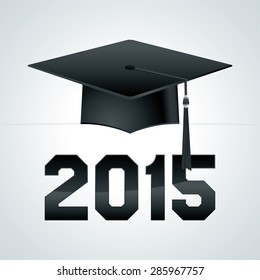 A class of 2015 graduation cap theme illustration. Vector EPS 10.