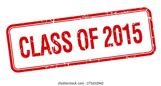 class of 2015 red square grungy vintage isolated stamp