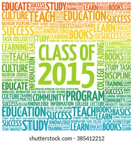CLASS OF 2015 word cloud, education concept background