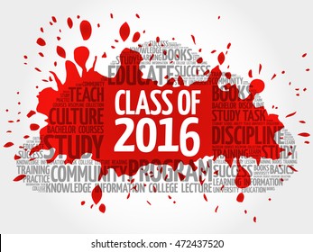 CLASS OF 2016 word cloud collage, education concept background