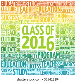 CLASS OF 2016 word cloud, education concept background