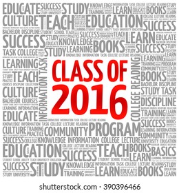 CLASS OF 2016 word cloud, education concept background