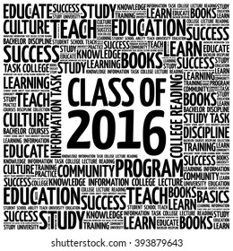 CLASS OF 2016 word cloud, education concept background