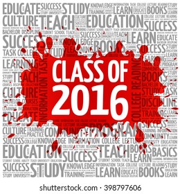 CLASS OF 2016 word cloud, education concept background