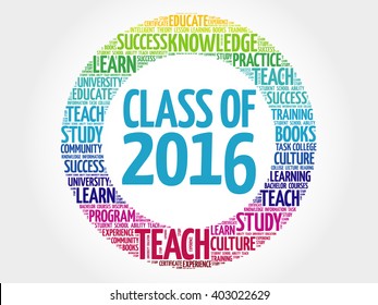 CLASS OF 2016 word cloud, education concept background