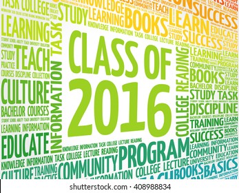 CLASS OF 2016 word cloud, education concept background
