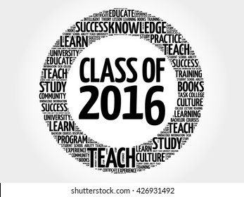 CLASS OF 2016 word cloud, education concept background