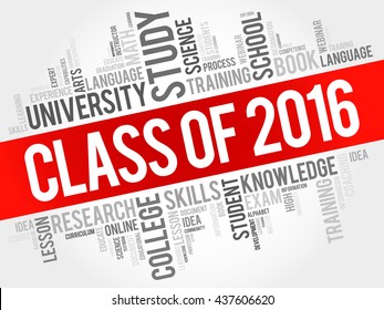 CLASS OF 2016 word cloud, education concept background