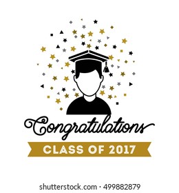 class of 2017 card vector illustration design