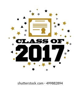 class of 2017 card vector illustration design