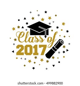 class of 2017 card vector illustration design