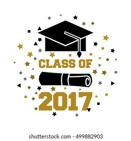 class of 2017 card vector illustration design