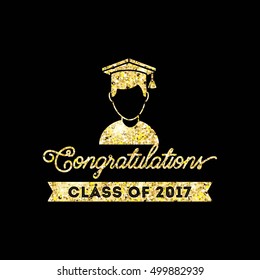 class of 2017 card vector illustration design