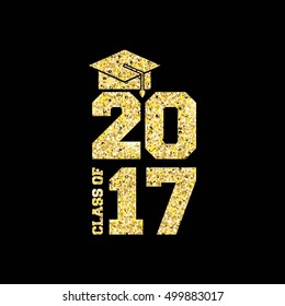 class of 2017 card vector illustration design