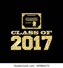 class of 2017 card vector illustration design
