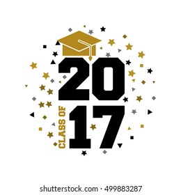 class of 2017 card vector illustration design