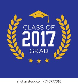 Class of 2017 Congratulations Graduate Typography with Tassel