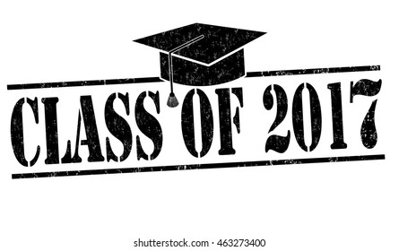 Class of 2017 grunge rubber stamp on white, vector illustration