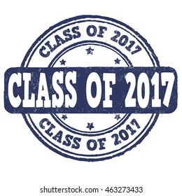 Class of 2017 grunge rubber stamp on white, vector illustration