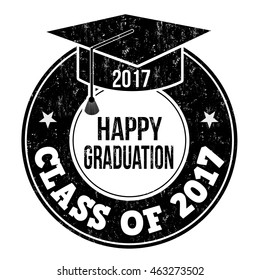 Class of 2017 grunge rubber stamp on white, vector illustration
