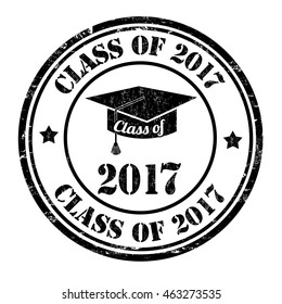 Class of 2017 grunge rubber stamp on white, vector illustration