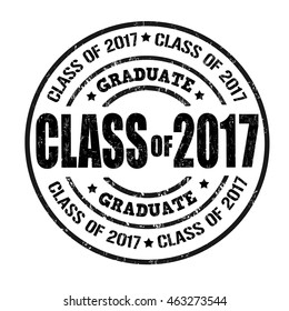 Class of 2017 grunge rubber stamp on white, vector illustration