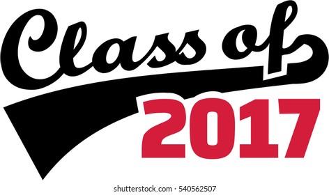 Class of 2017. Retro font.