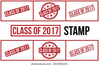 Class of 2017 Rubber Stamp Set Vector