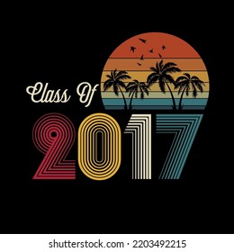 Class of 2017 vintage style shirt design Vector