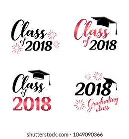 Class of 2018 card vector illustration design