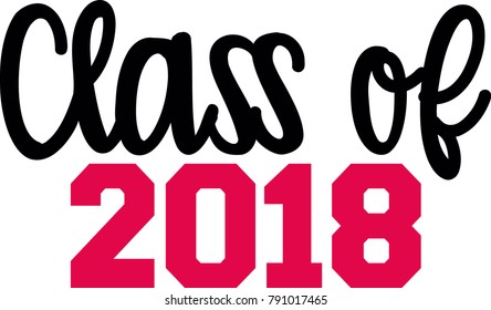 Class of 2018 in cursive handwriting 