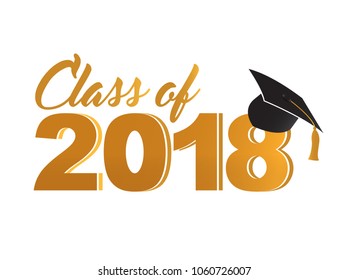 Class 2018 Golden Sign Illustrator Design Stock Vector (Royalty Free ...