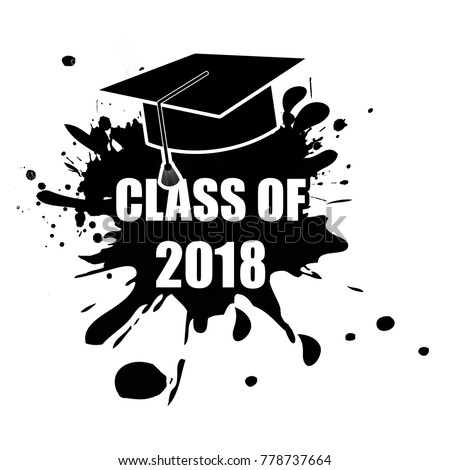 Class of 2018 grunge rubber stamp from splash, vector illustration