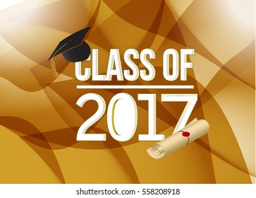 class of 2018 white sign illustration design graphic over an abstract background