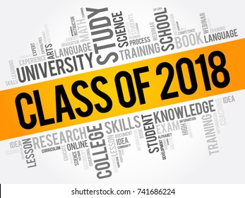 CLASS OF 2018 word cloud collage, education concept background