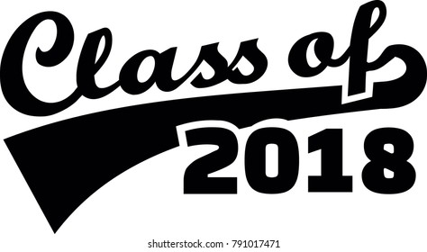 Class of 2018 words with retro style black